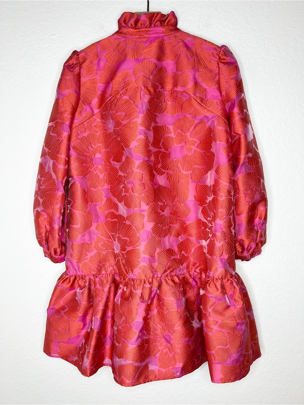 Tuckernuck Red Fil Coupe Palmerston Dress Floral Ruffle size Medium - Picture 4 of 7